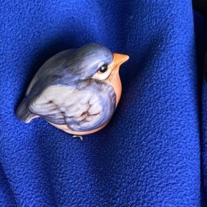 Bluebird ceramic 2-3 “ round bird decoration